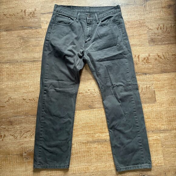 Levi's Other - Levi's 505 Mens 33x30 Jeans Regular Fit Straight Leg  Dark Gray Green White Tab